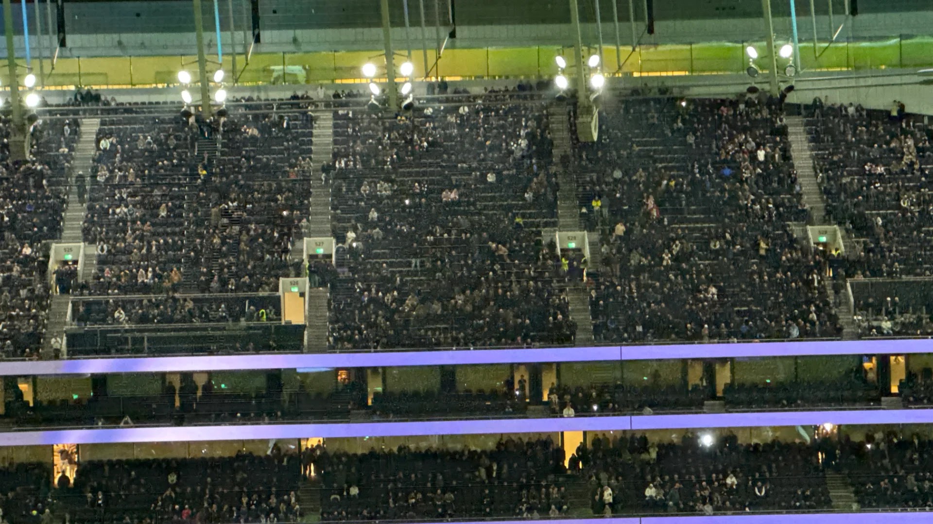 Empty seats at the Tottenham Hotspur Stadium